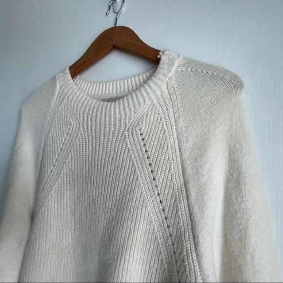 Loft Crewneck cream sweater wool alpaca blend super soft - Picture 4 of 7